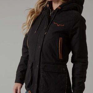 Kimes Ranch Black Utility Jacket with Brown Accents